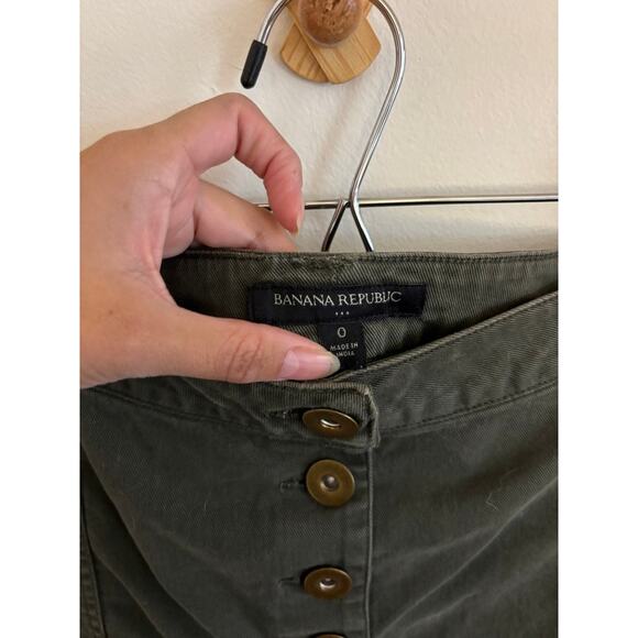 Banana Republic Skirt Womens 0 Army Green Mini - Picture 3 of 4